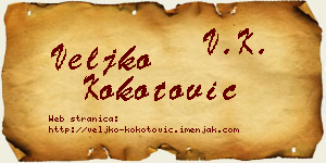 Veljko Kokotović vizit kartica